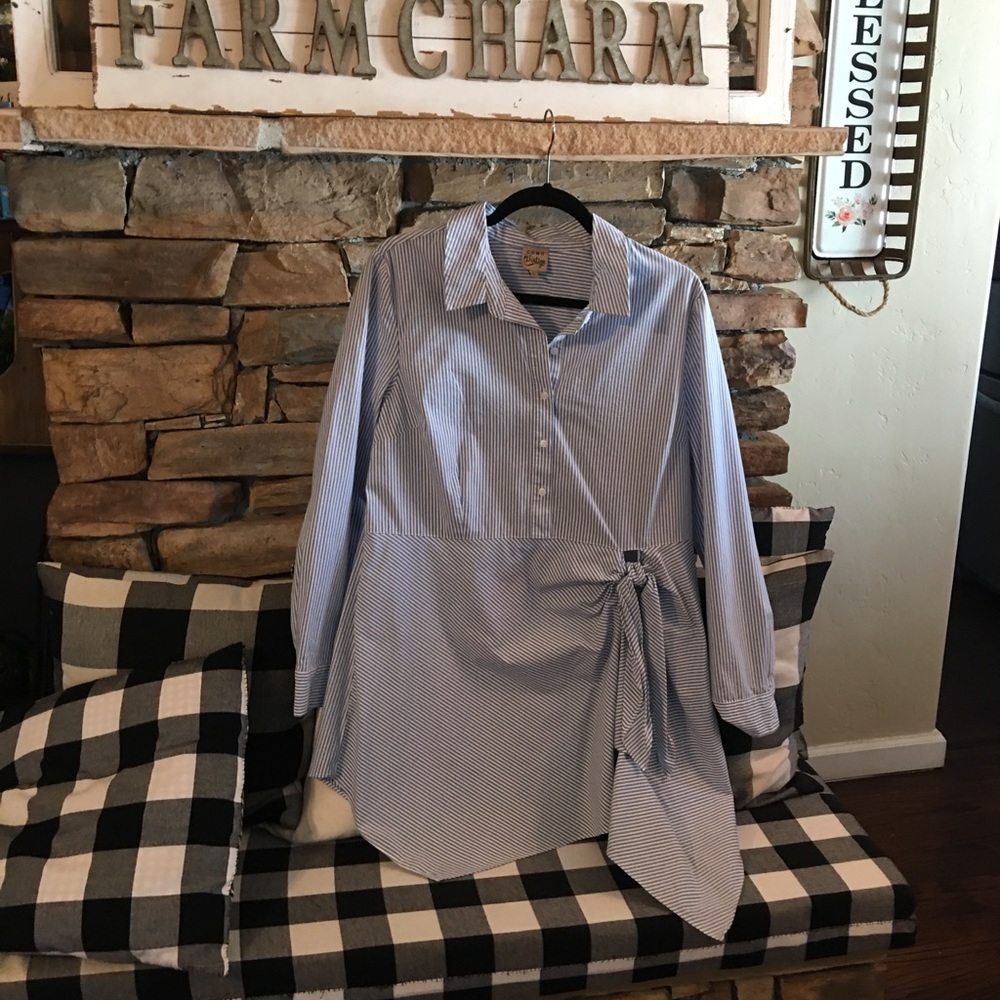 Blue & white striped blouse